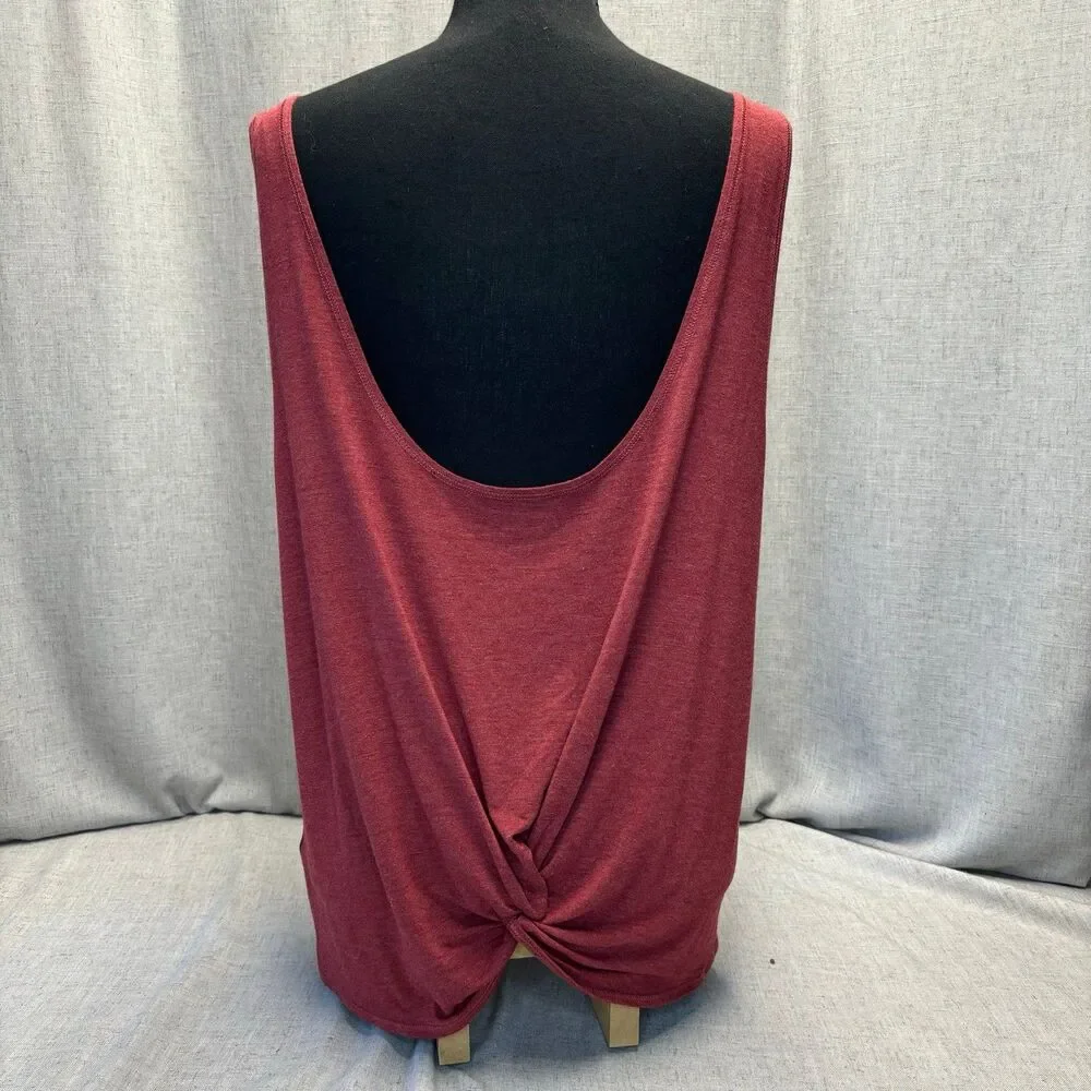 Zyia Active‎ Tank Top Red Viscose Twisted Back Women’s Sixe 2XL Athleisure